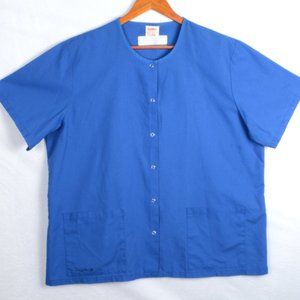 Angelica X-Large Cotton/Polyester Short Sleeve Snap Scrub Jacket
